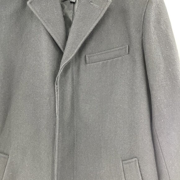 Cole Haan Men's Wool Blend Single Breasted Classic Coat Black Size Small - Picture 3 of 10